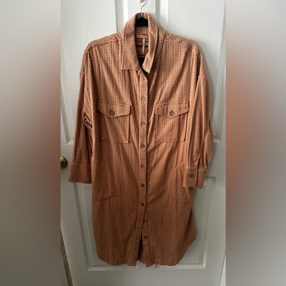 Free People Jackets & Blazers - Free People pale pink peach textured “ruby” jacket - XS NWOT